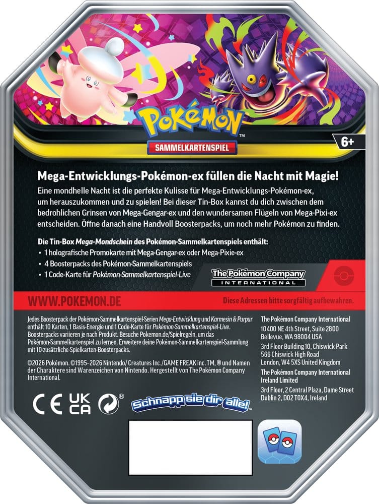 Pokemon TCG Tin Mega-Gengar-EX *Deutsche Version*