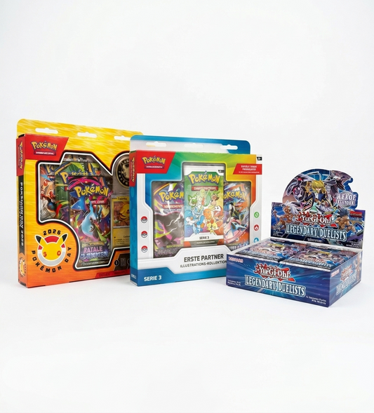 (Deutsch) Pokemon X Yu-Gi-Oh Bundle: Partner Kollektion Serie 3 , Pokemon Day Kollektion, Legendary Duelists Display